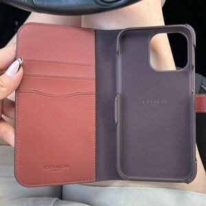 Coach tan wallet case iphone 15 pro max